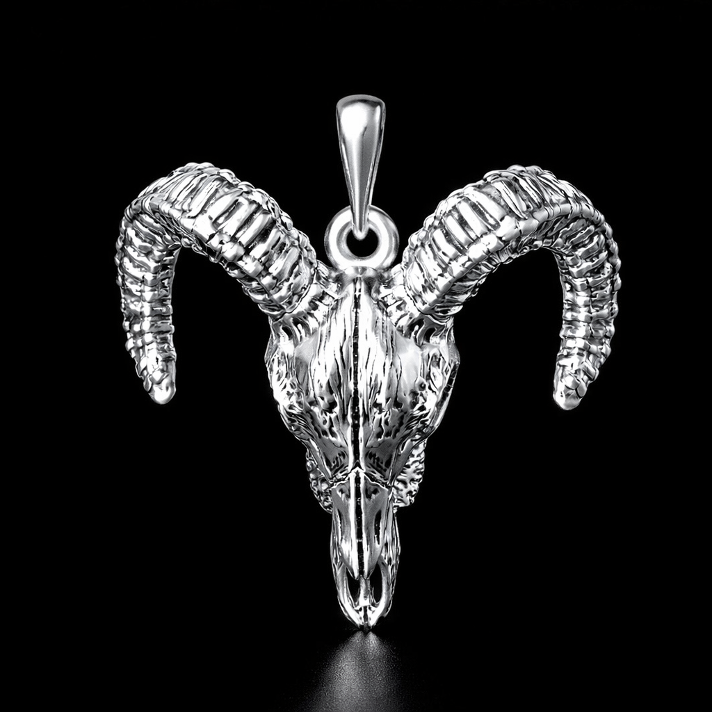 SILVER GOAT HEAD PENDANT