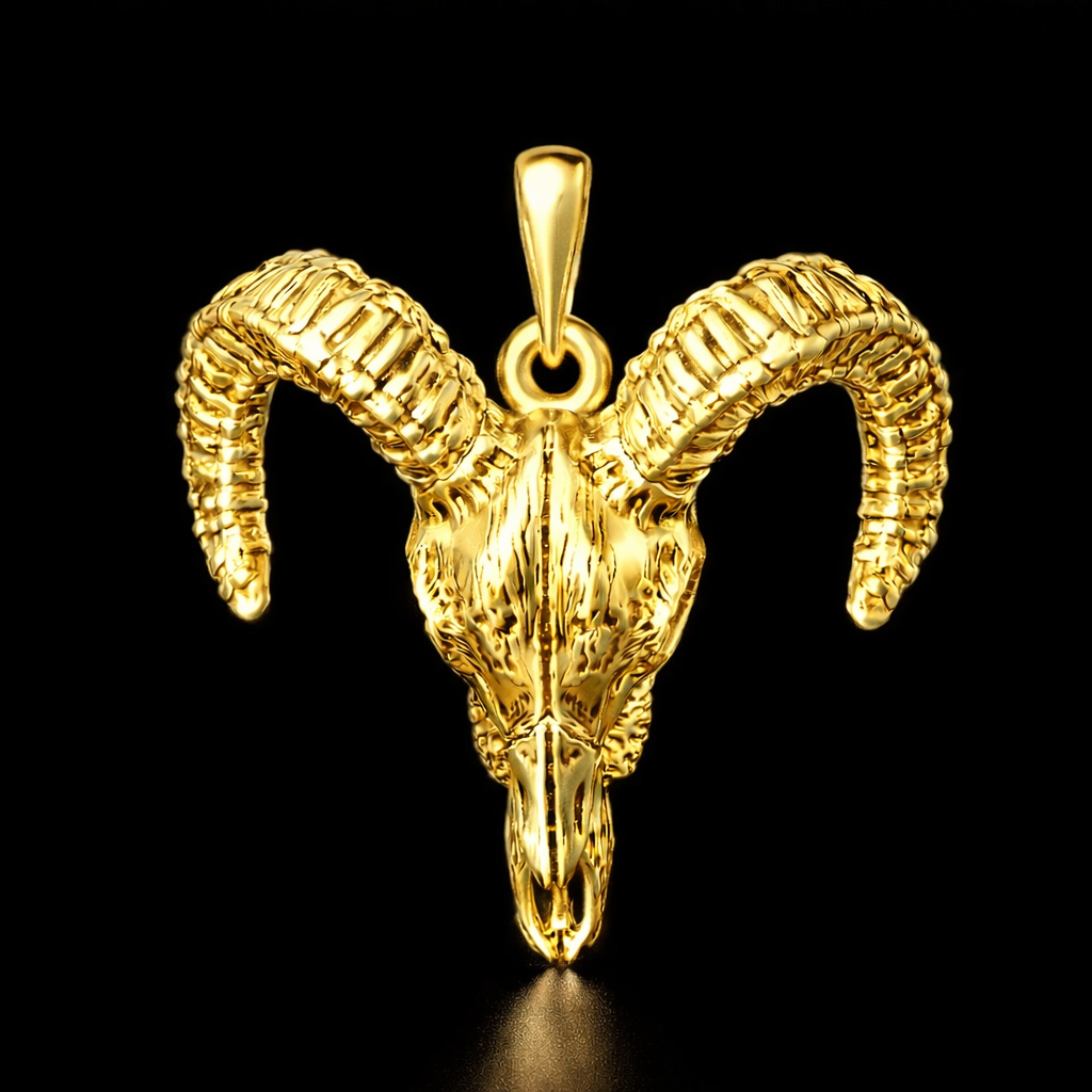 SILVER GOAT HEAD PENDANT