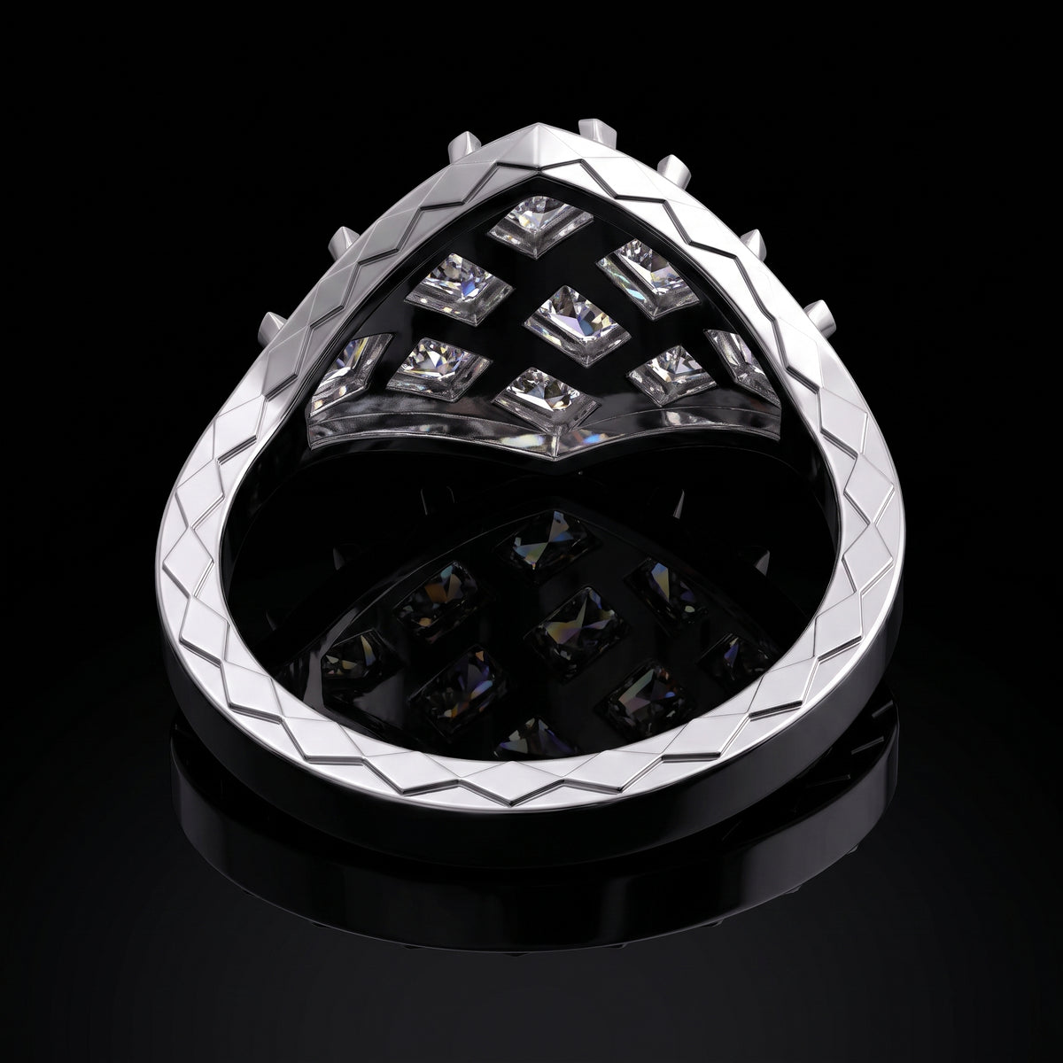 RHOMBUS GRID RING