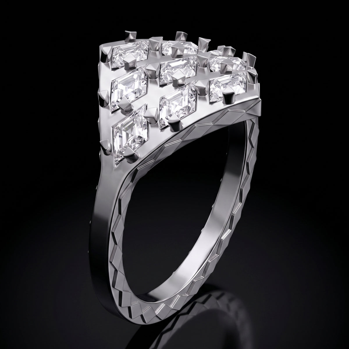 RHOMBUS GRID RING