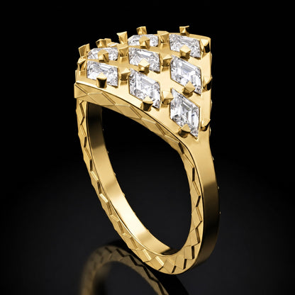 RHOMBUS GRID RING
