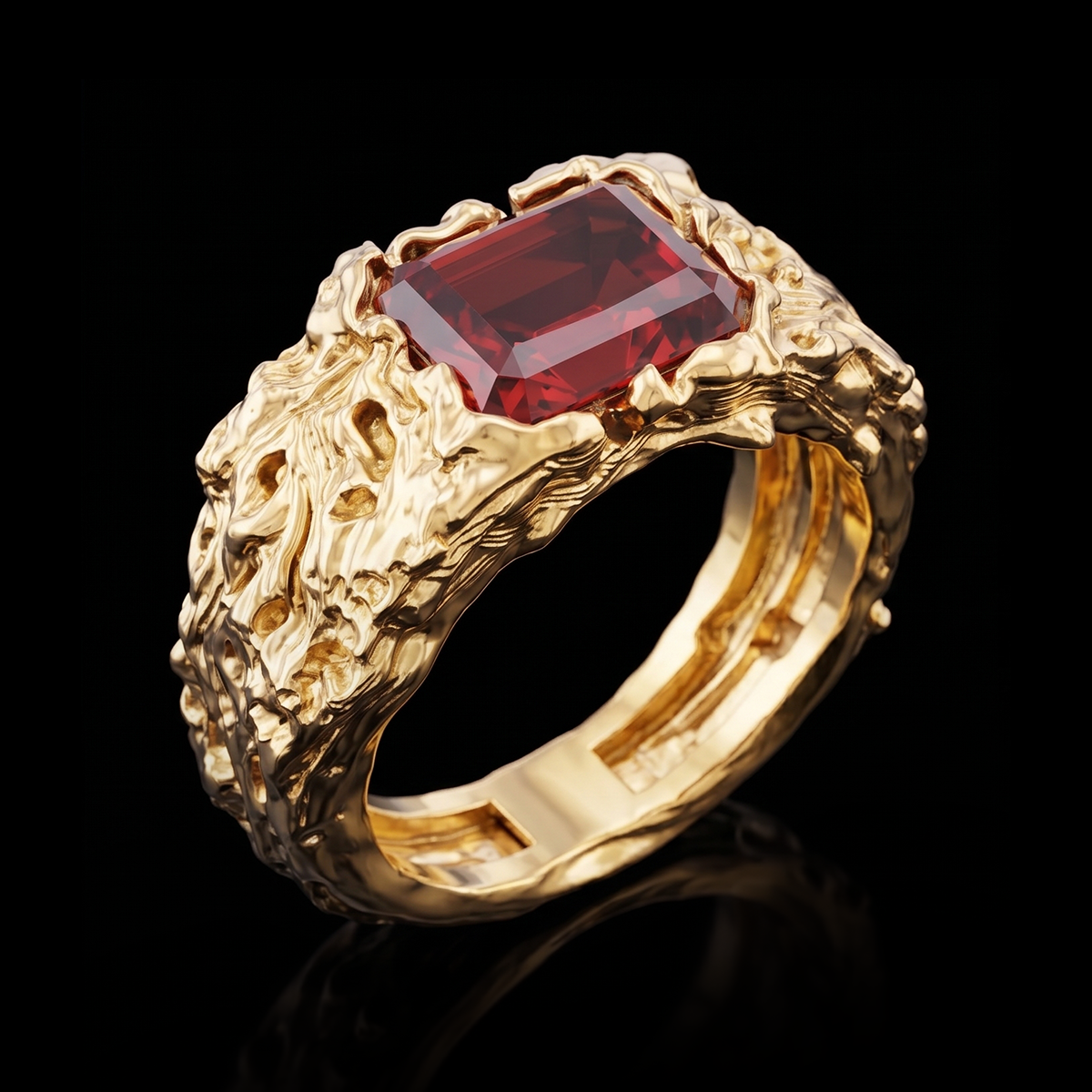 MOLTEN GARNET RING