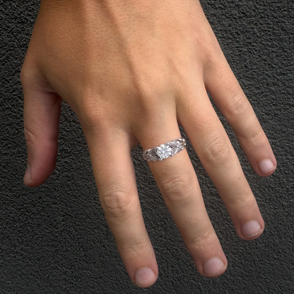FLORAL SOLITAIRE RING