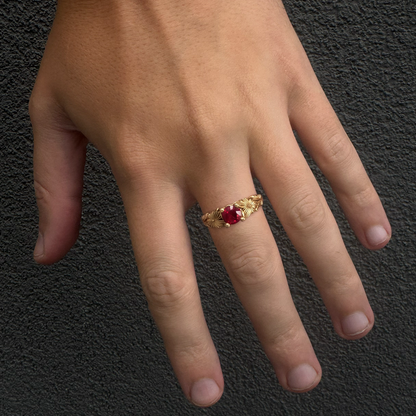 FLORAL SOLITAIRE RING