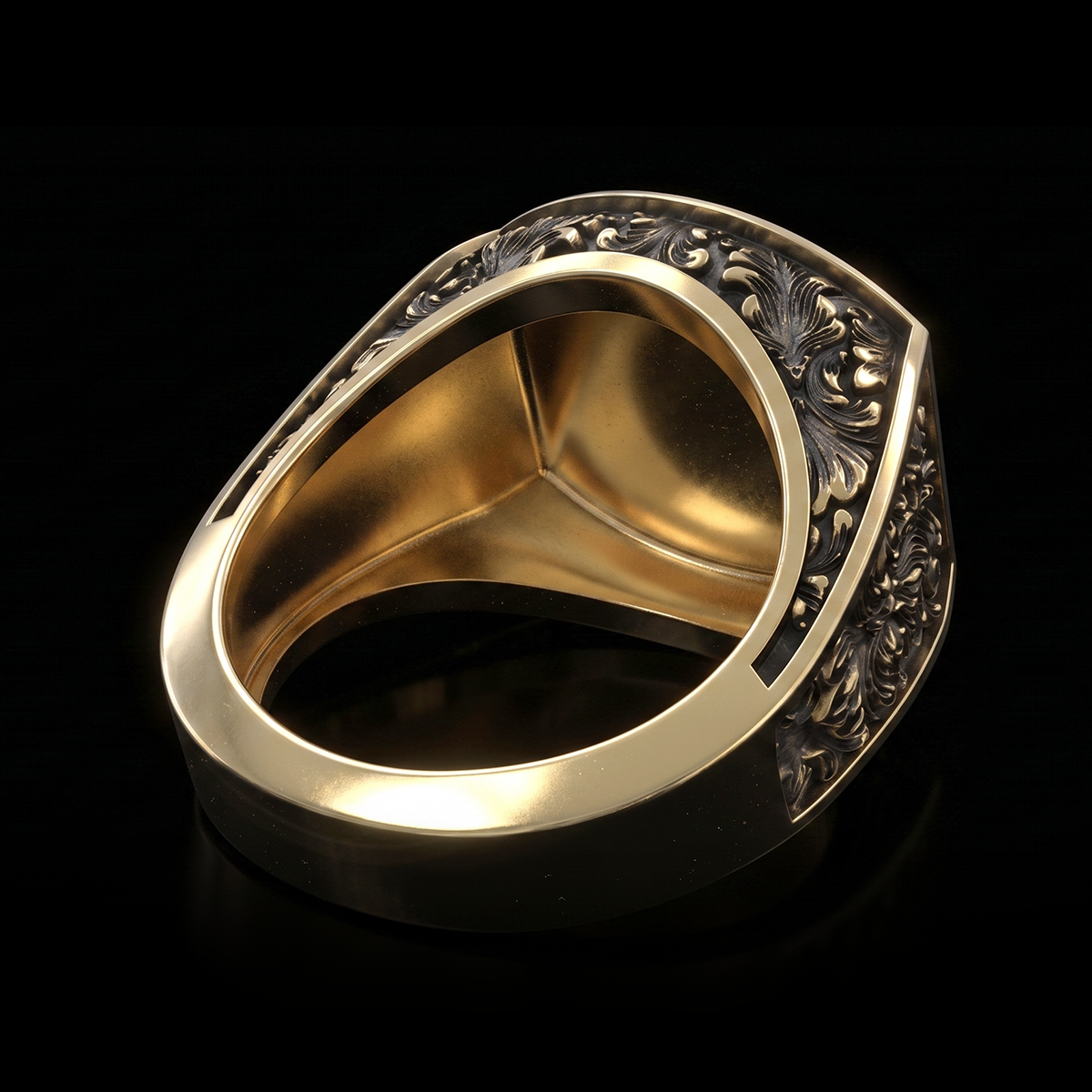 ORNATE CROSS SIGNET RING