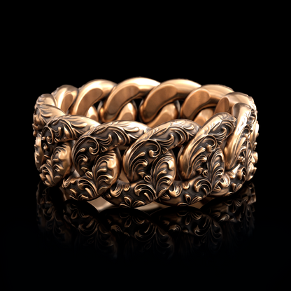 ORNATE CUBAN CHAIN RING