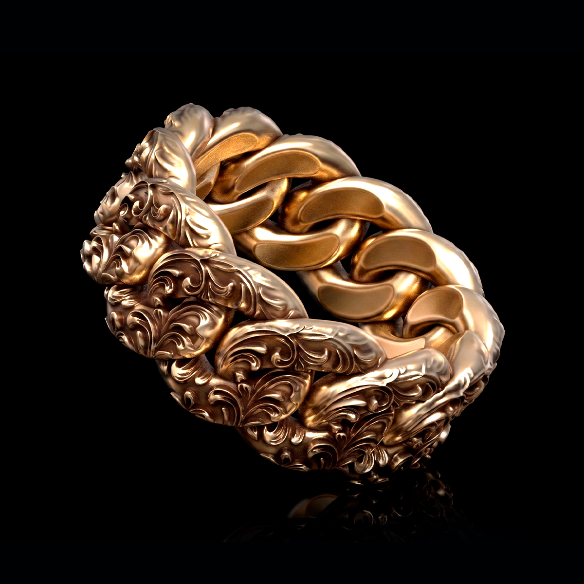 ORNATE CUBAN CHAIN RING