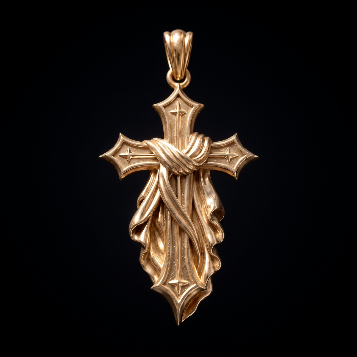 DRAPED CROSS PENDANT