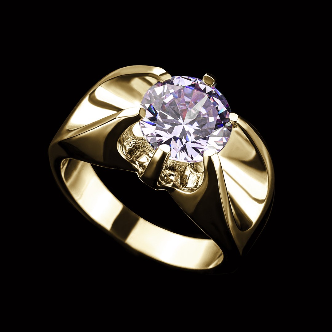 FUTURISTIC RING WITH BIG STONE